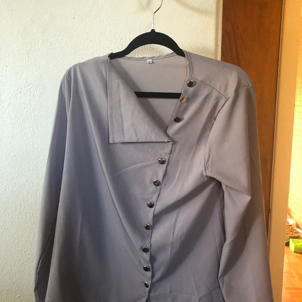 Silver Buttoned Blouse